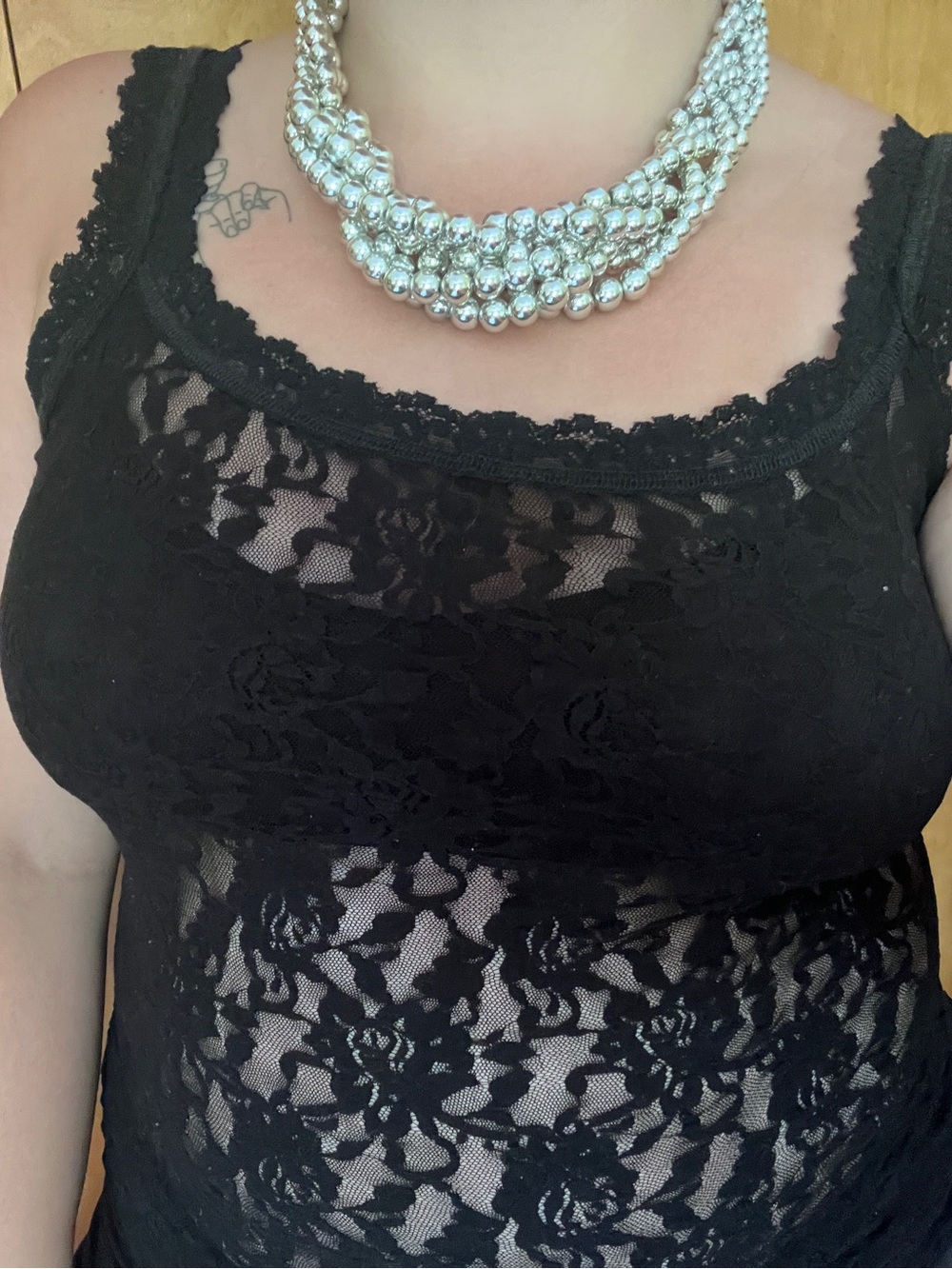 Multi‎ Strand Silver Bead Necklace